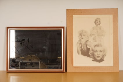 2pc Marilyn Monroe Mirror & Chaplan Poster Set