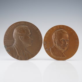 2pc Presidential Medals, Franklin Roosevelt & Richard Nixon