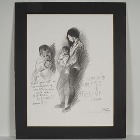 Raphael Soyer, Lithograph on Paper, Woman and Child - Signed