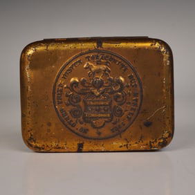 Embossed Brass Cigarette Case with Humorous Cigarette Pack