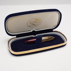 L'Plume Burgundy and Gold Pen with Case