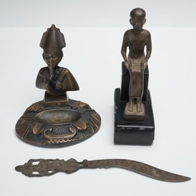 3pc Brass and Bronze Indian Collectibles