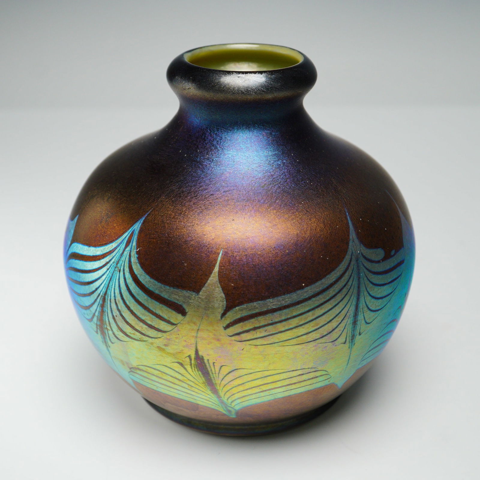 Tiffany Studios Favrile Iridescent Glass Vase w/ Etched L.C.T. Signature (1 of 6)