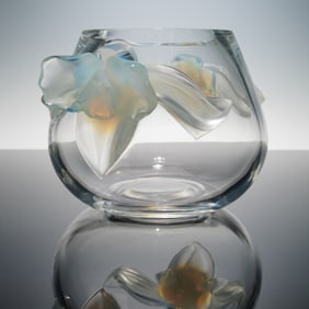 Lalique Crystal Vase, Orchidee