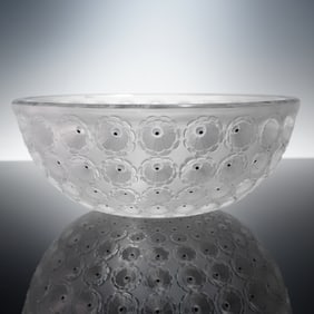 Lalique Crystal Anemone Centerpiece Bowl