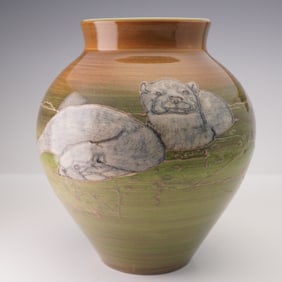 Dennis Chinaworks by Sally Tuffin Trial Vase, Otters