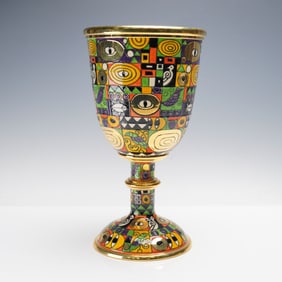 Dennis Chinaworks Sally Tuffin Klimt Chalice Vase, Ltd Edition