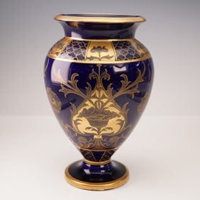 Macintyre & Co., Moorcroft Aurelian Ware Cobalt Blue & Gilded Vase