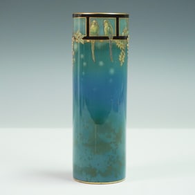 Royal Doulton Gilded Titanian Ware Parakeet Vase