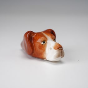 Royal Worcester Antique Dog Head Whistle
