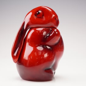 Rare Unrecorded Royal Doulton Flambe Lop-Eared Rabbit with Hinged Head