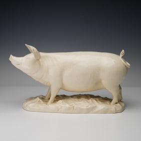 Wedgwood Queen's Ware Figurine, Pig Standing