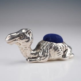 Edwardian Sterling Silver Camel Pin Cushion Novelty