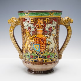Royal Doulton Prototype Loving Cup, Elizabeth II Silver Jubilee