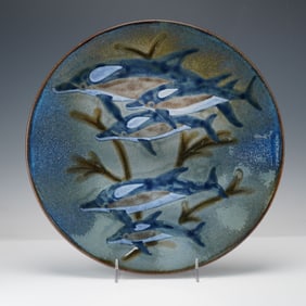 Cobridge Stoneware Charger, Dolphins