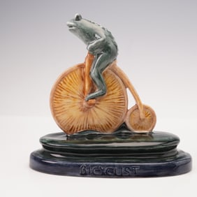 Royal Doulton Prestige Lambethwares Figurine, Frog Cyclist LW4