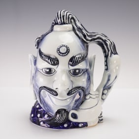 Royal Doulton Prototype Colorway Blue Flambe Character Jug, Aladdin's Genie