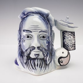 Royal Doulton Factory Proof Blue Flambe Colorway Character Jug, Confucius