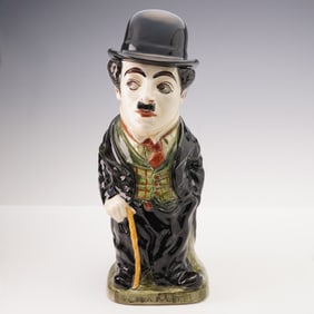 Royal Doulton Lidded Toby Jug, Charlie Chaplin with Bowler Hat Lid