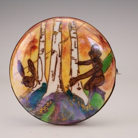 Wedgwood Fairyland Lustre Brooch, Woodland Elves III