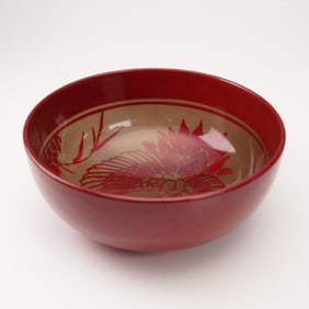 Bernard Moore Pottery Flambe Phoenix Bowl