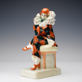 Goldscheider by Rudolf Podany Colorway Figurine, Seated Pierrette 5050