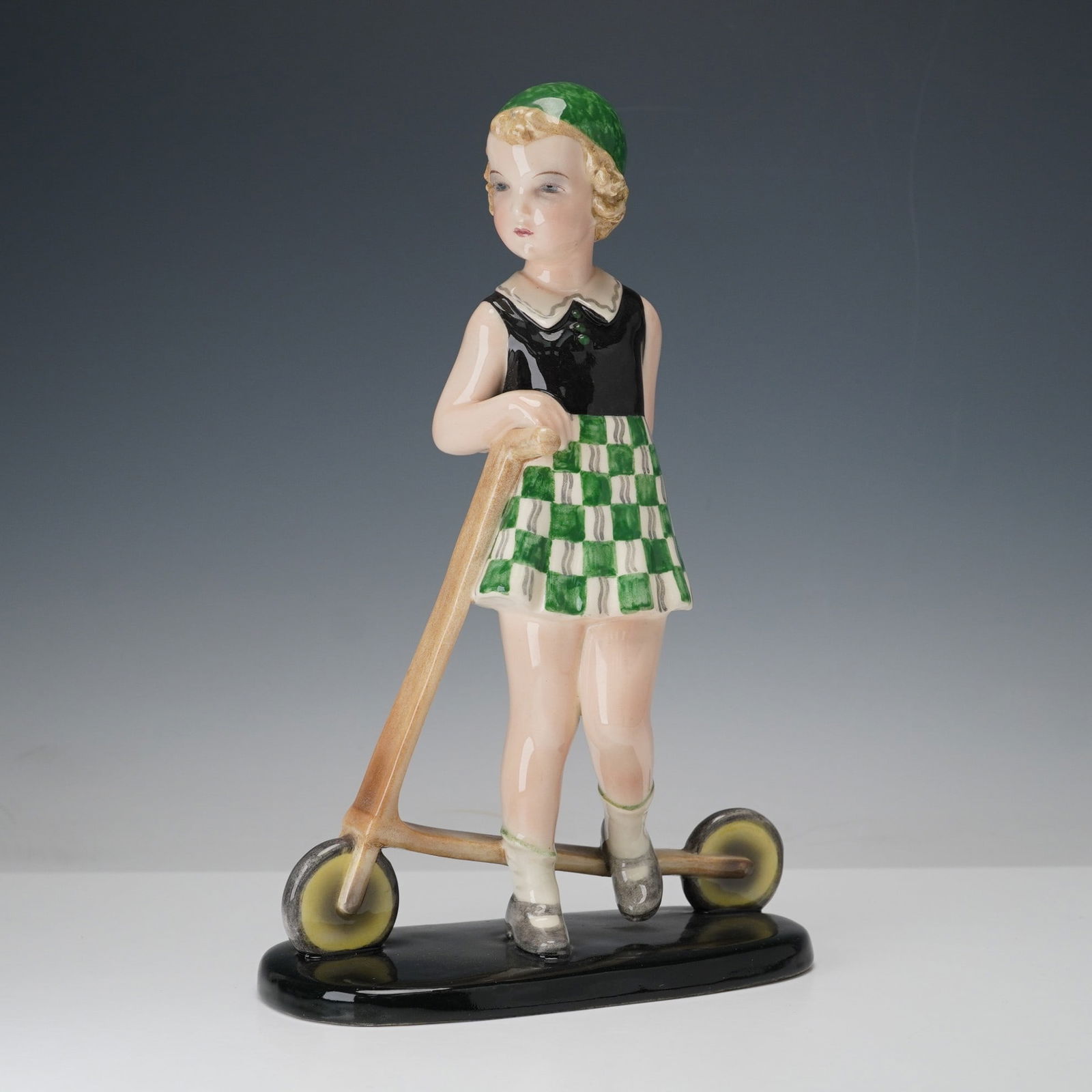 Goldscheider by Dakon Figurine, Young Girl with Scooter 7406 (1 of 6)