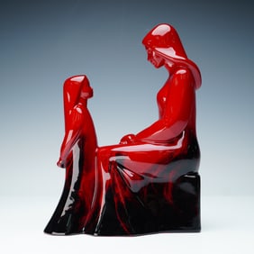 Royal Doulton Prototype Flambe Figurine, Mother and Daughter