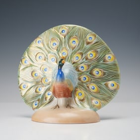 Herend Porcelain Figurine, Peacock
