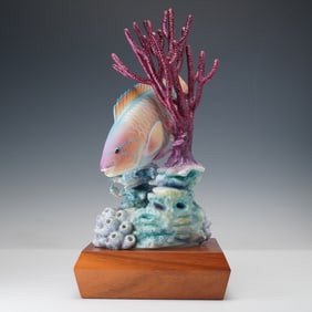 Royal Worcester by Ronald van Ruyckevelt Figurine, Rainbow Parrotfish