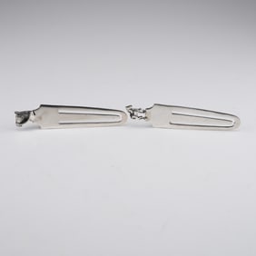 2pc Sterling Silver Bookmark Page Markers with Horse Decoration