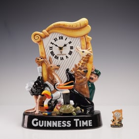Royal Doulton Guinness Time 250th Anniversary Clock and Pin