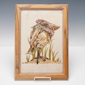 Cobridge Stoneware Framed Grotesque Bird Plaque