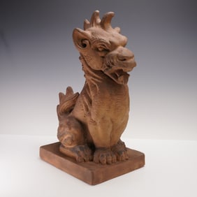 Doulton Lambeth by Edith Green Stoneware Griffin Sculpture