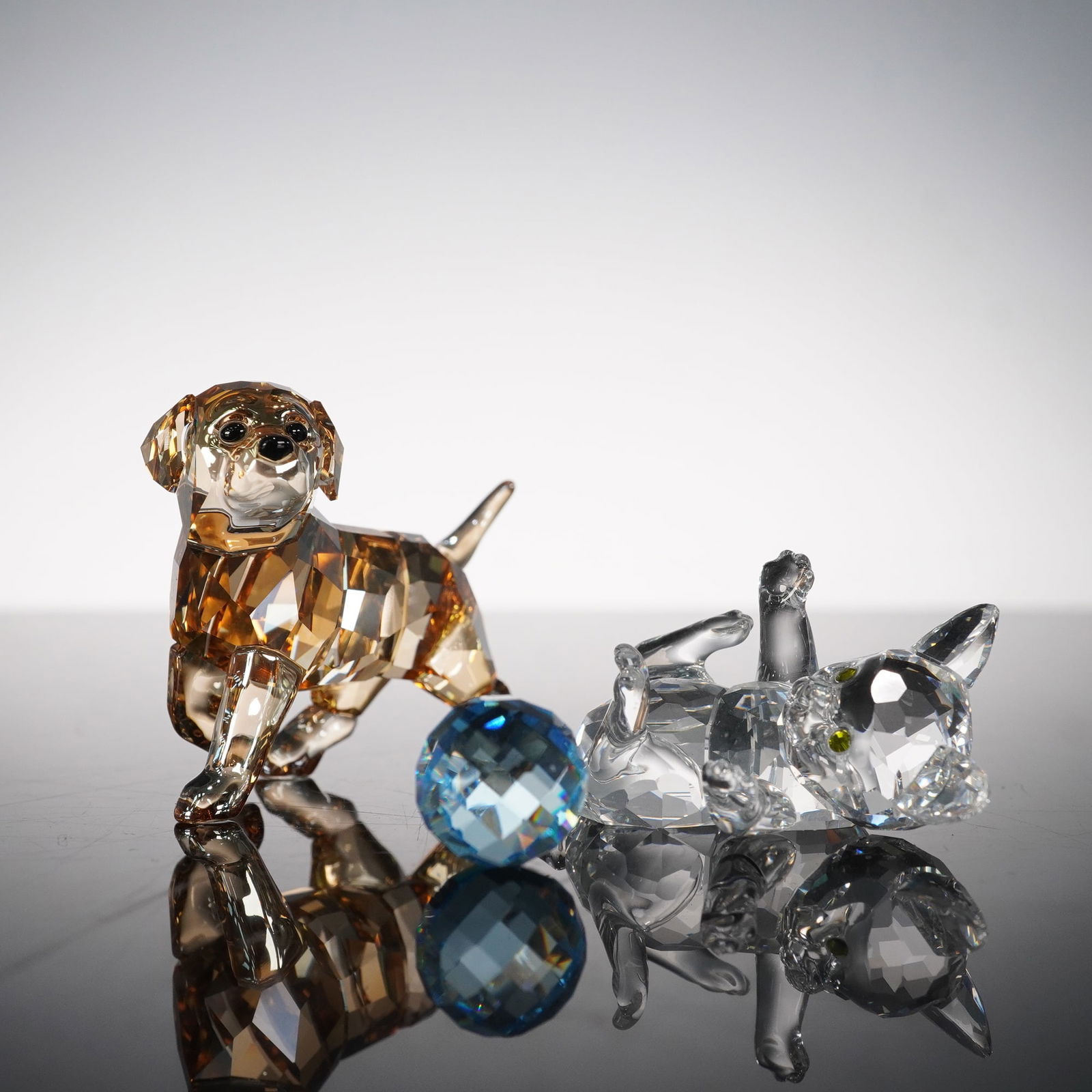2pc Swarovski Crystal Dog and Cat Figurines (1 of 4)