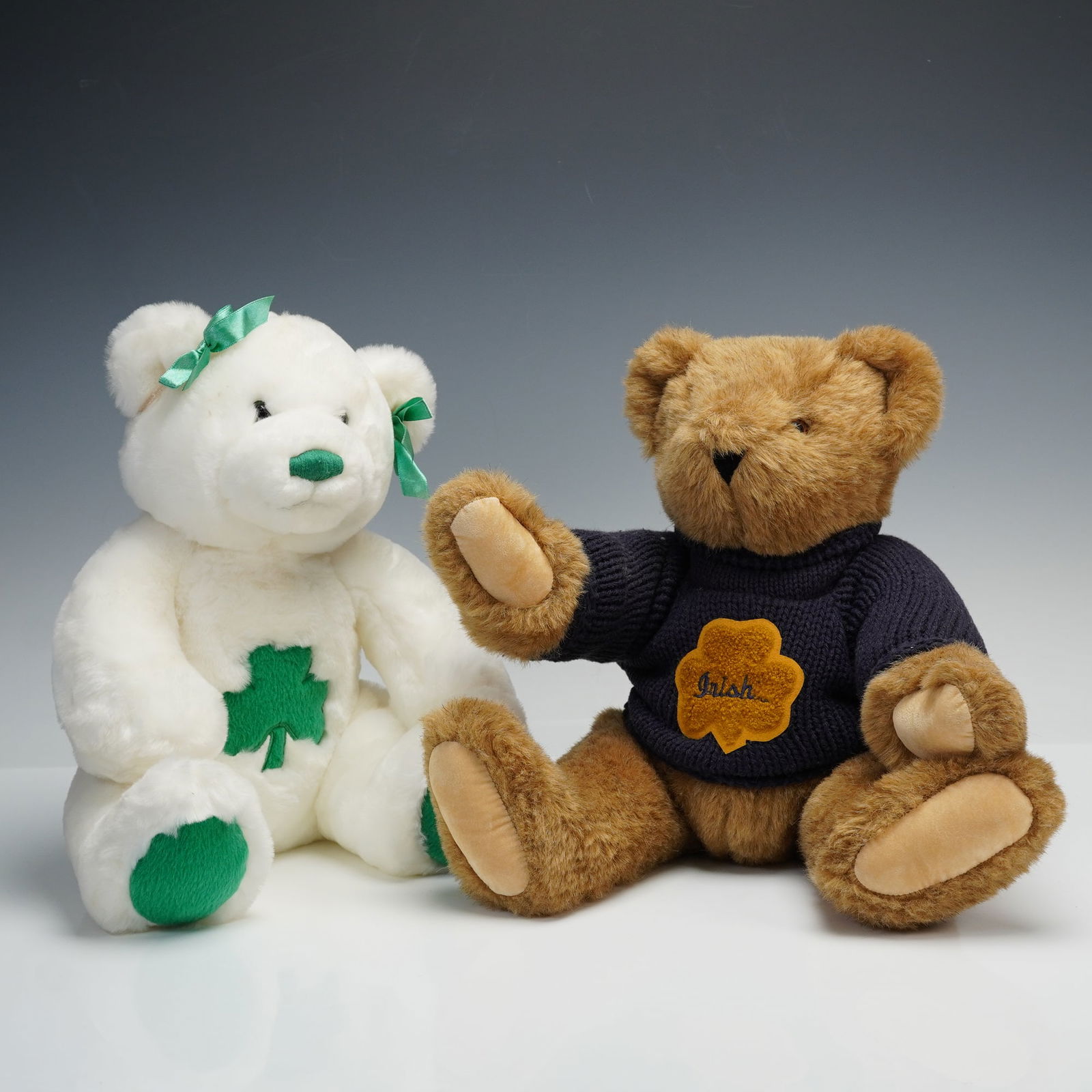 2pc Vermont Teddy Bear & Build A Bear Workshop Plush Bears, Irish Themed (1 of 5)