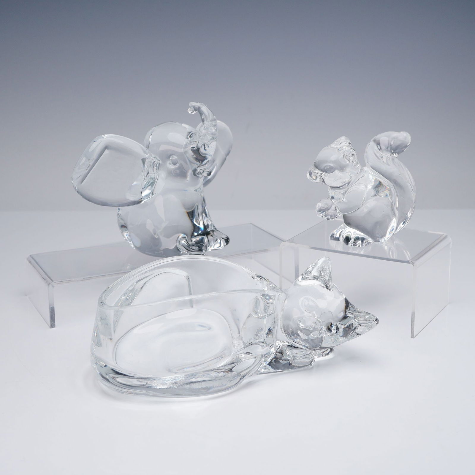 3pc Glass Animal Figurines and Bowl (1 of 7)