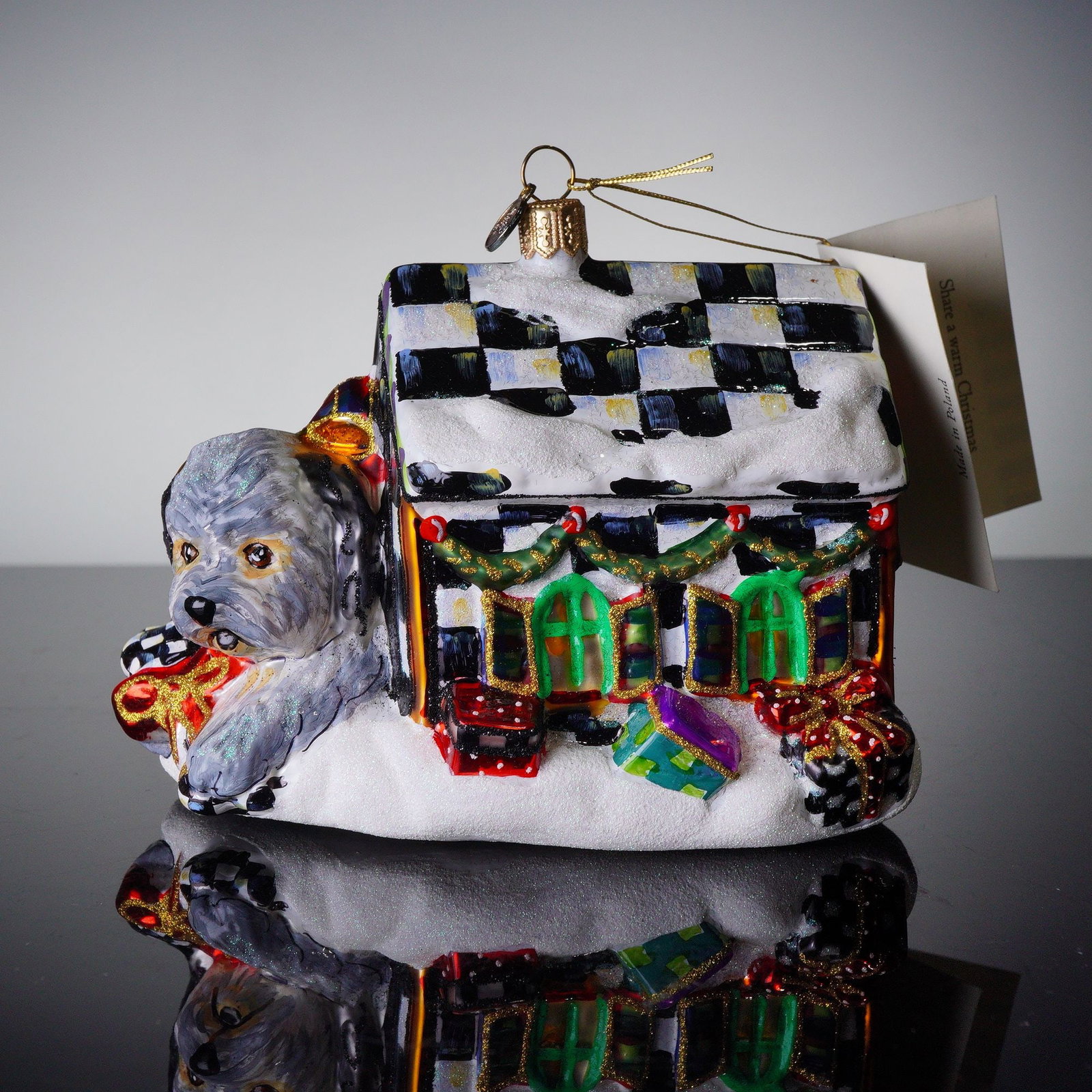 Mackenzie Childs Tree Ornament, Home Sweet Home (1 of 6)