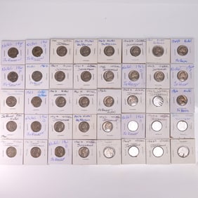 40pc Jefferson Nickel Coins 1961 to 1969 in Holders