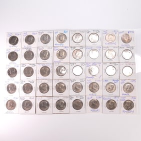 40pc Kennedy Half Dollar Coins in Holders 1976 to 1980