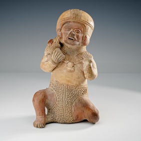 Pre-Columbian Terracotta Seated Figure, Nayarit Style