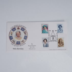 Royal Doulton Queen Mother 90th Birthday Commemorative Envelope