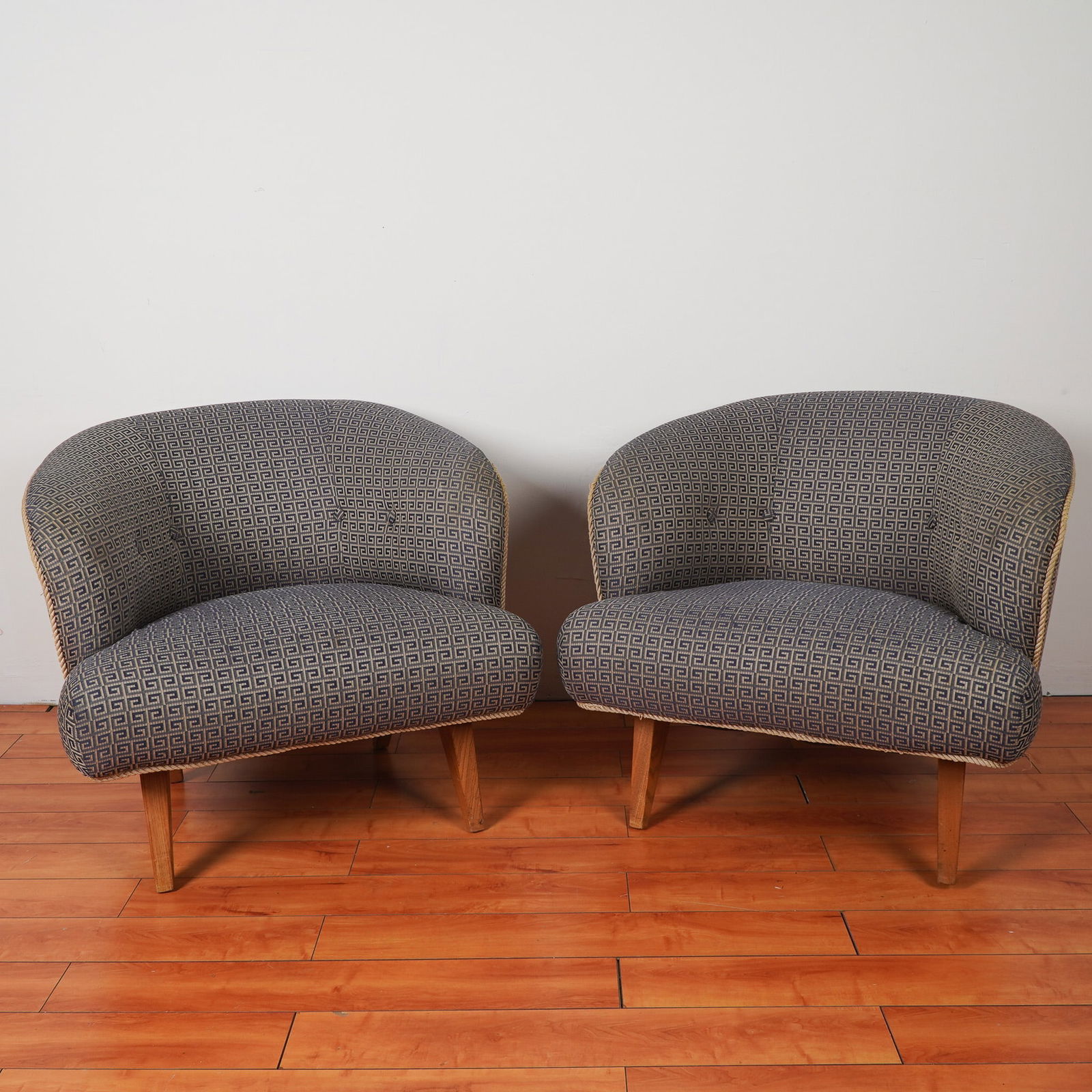 Pair of Mid Century Modern Barrel Back Lounge Chairs (1 of 7)