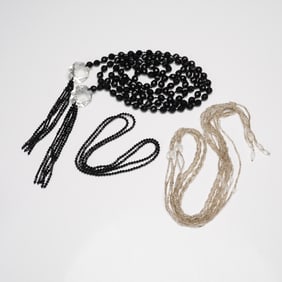 3pc Group of Rhinestone and Beaded Necklaces