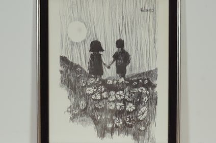 Aldo Luongo, Lithograph on Paper, Holding Hands