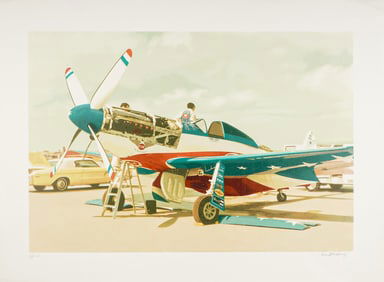 Tom Blackwell, Limited Edition Serigraph, Red White & Blue Mustang, Signed