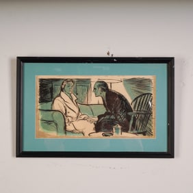 Wayne Hall Original Pen and Ink Illustration - The Golden Totem, Signed