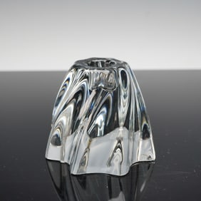 Baccarat Crystal Candle Holder, Bamboo Tors Swirl