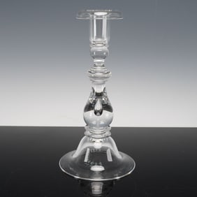 Steuben Clear Crystal Candle Holder, Teardrop