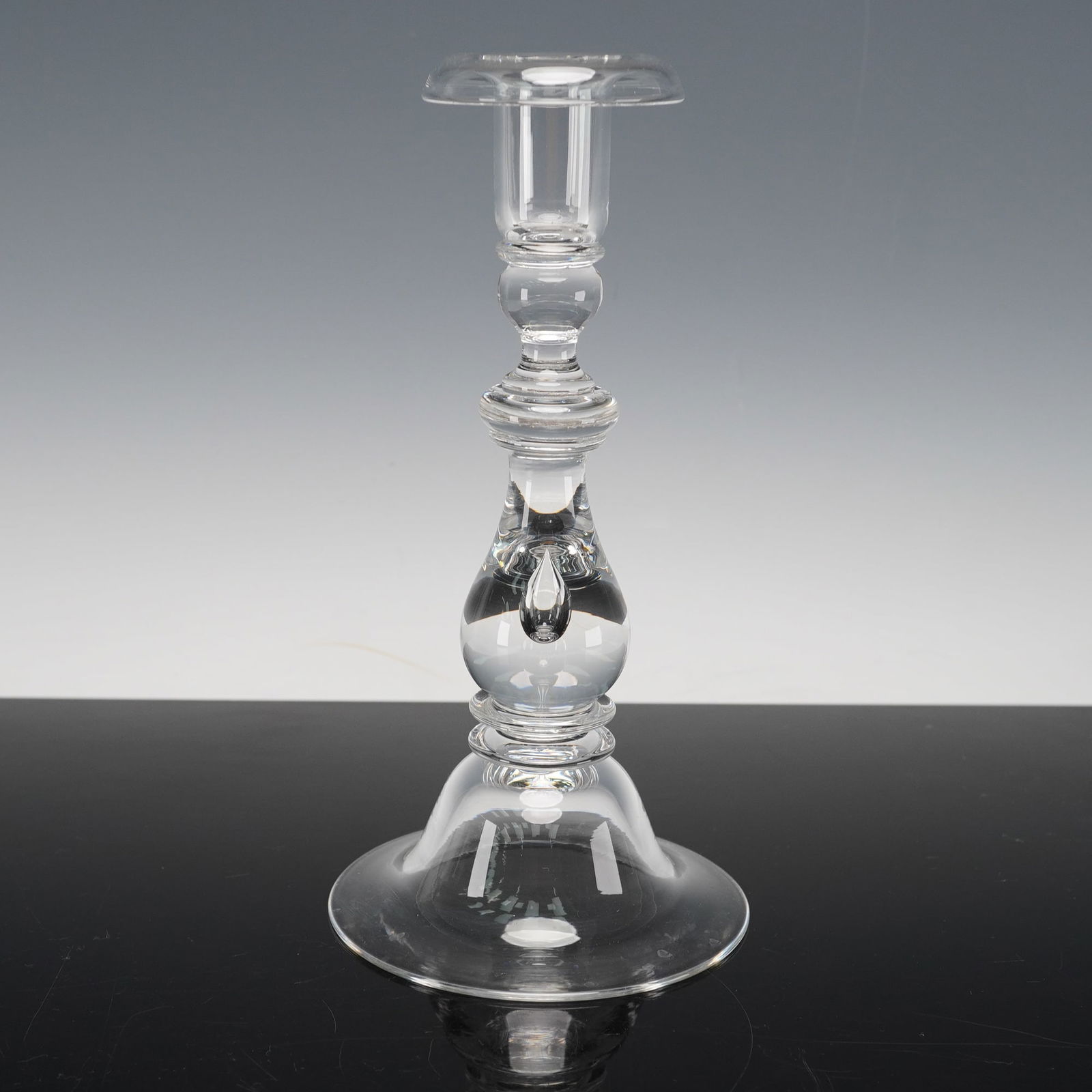 Steuben Clear Crystal Candle Holder, Teardrop (1 of 4)